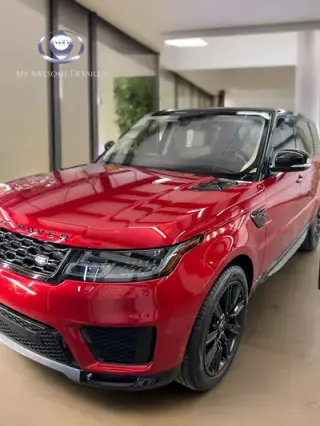 Red Range Rover Sport in shop
